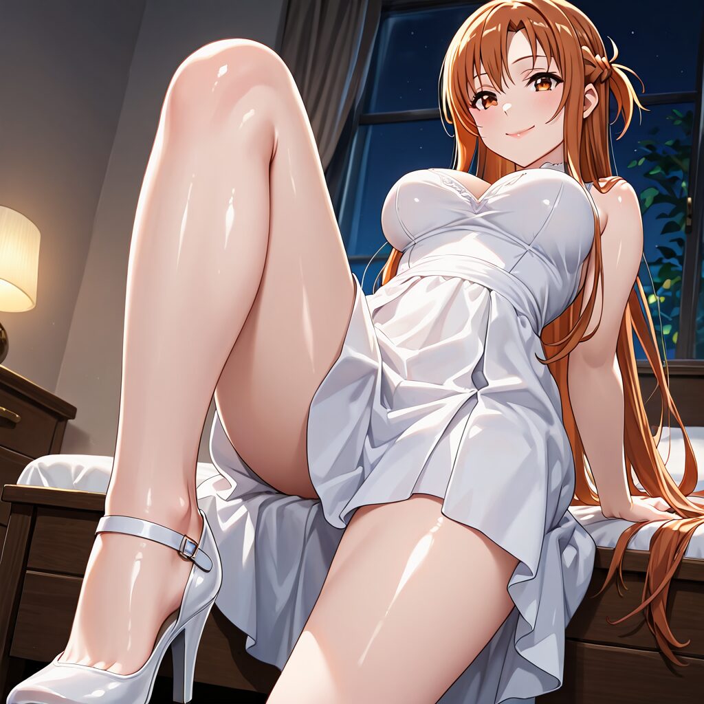 SAOアスナとホテルのベッド