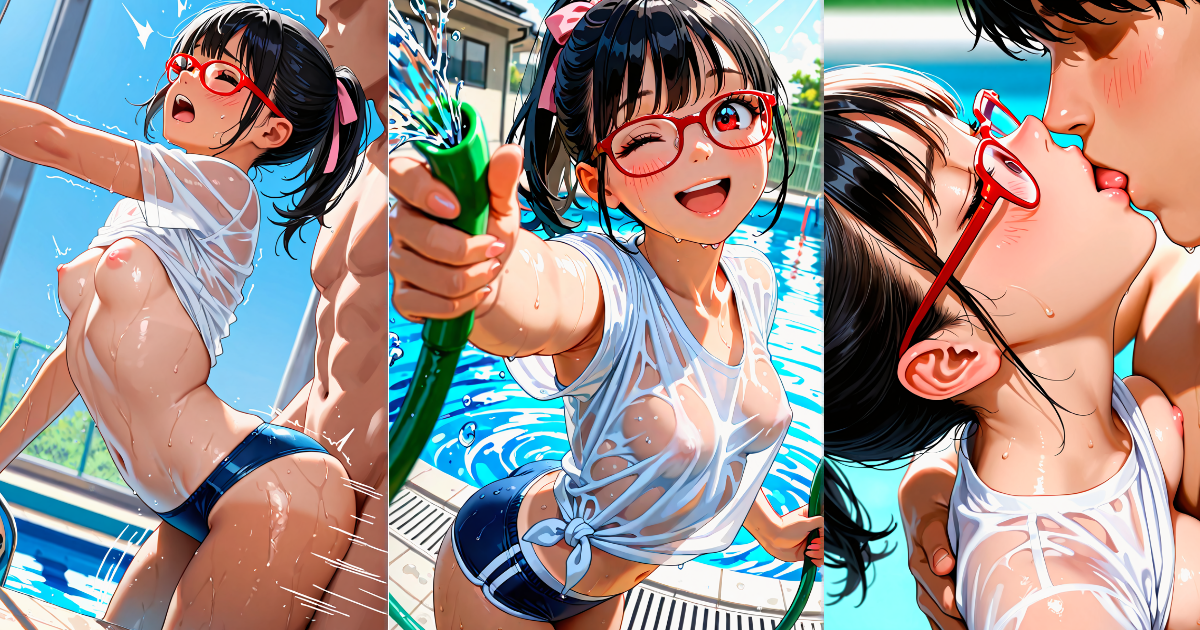 教え子の女の子とプールデート