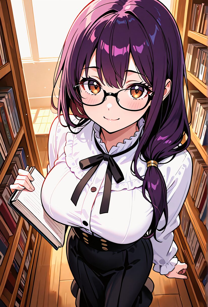 古書店のお姉さんの仕事中