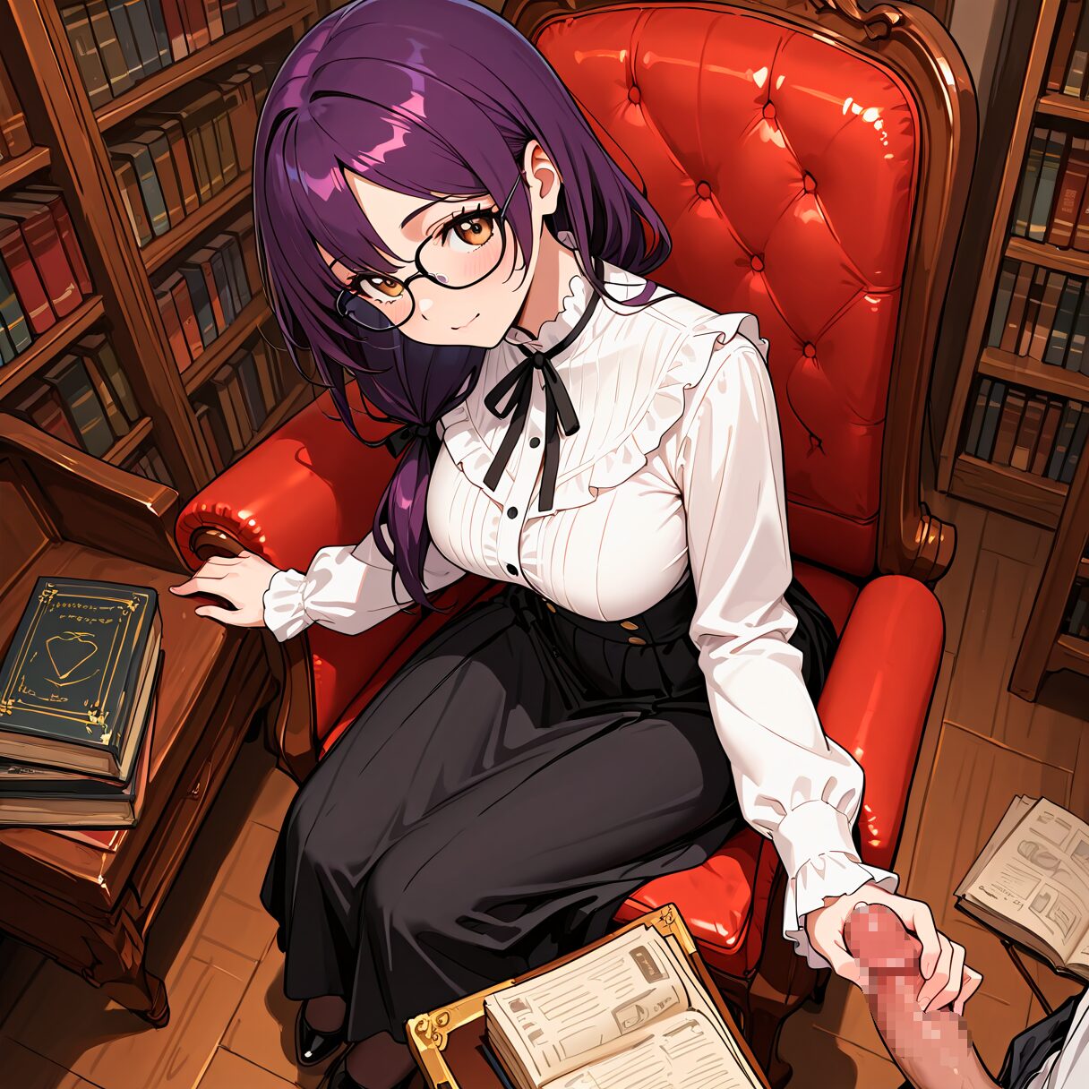 手コキしてくれる古書店のお姉さん