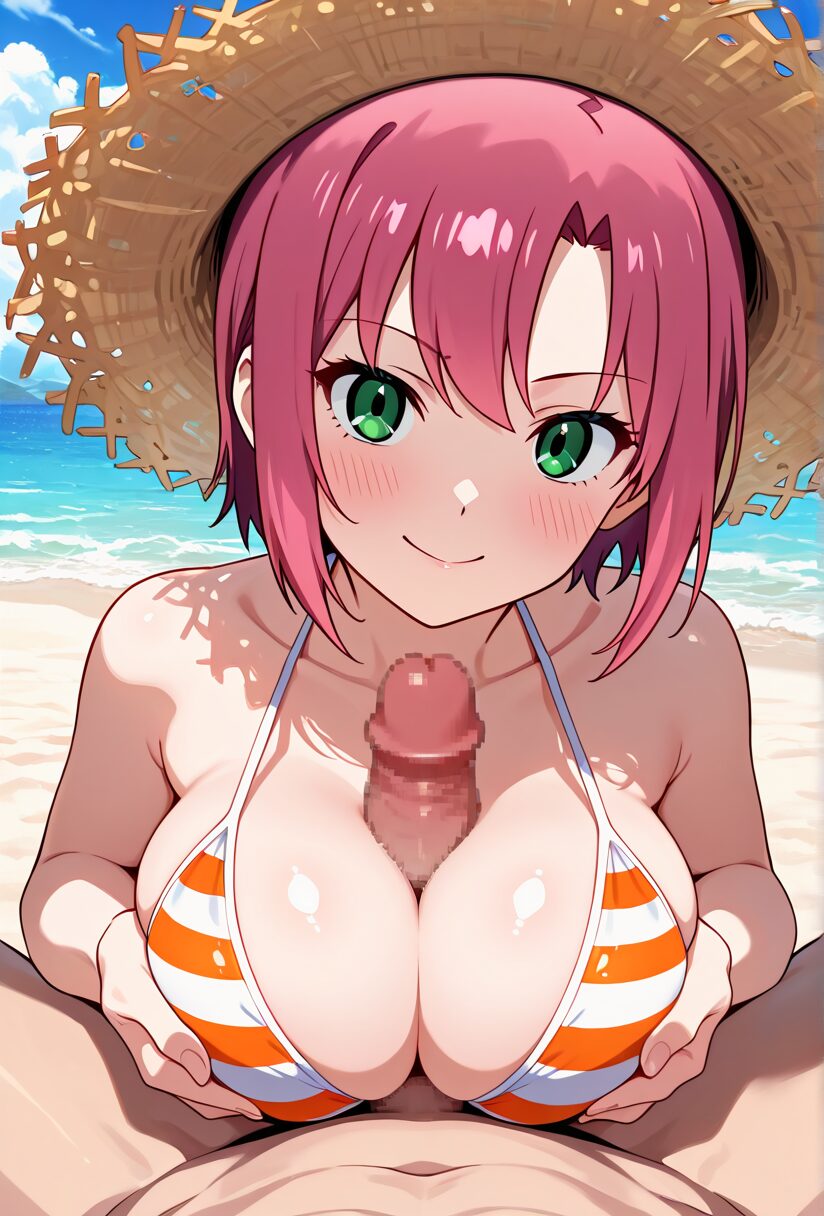 パイズリするビキニ姿のリオ　スーパーブラックジャック