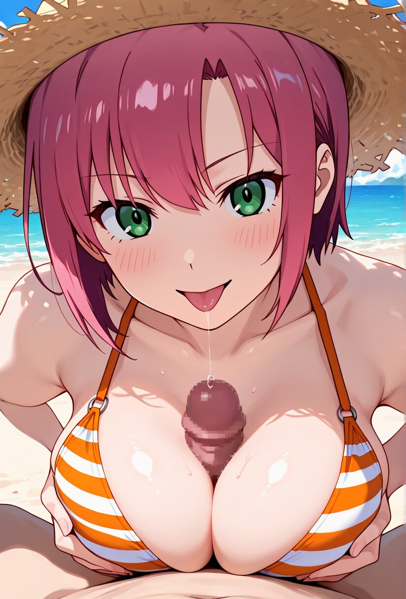 パイズリするビキニ姿のリオ　スーパーブラックジャック