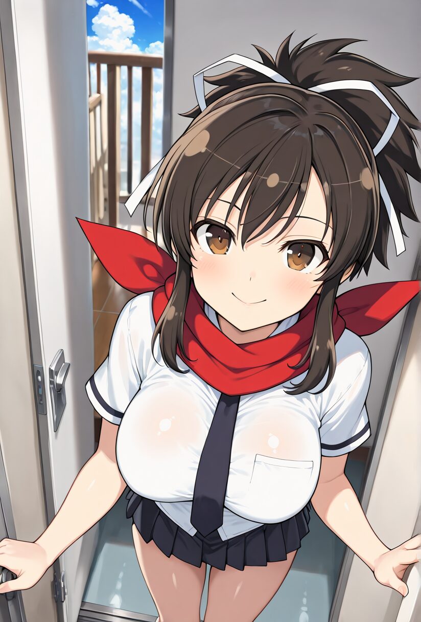 閃乱カグラ飛鳥がドアを開けて部屋に入る