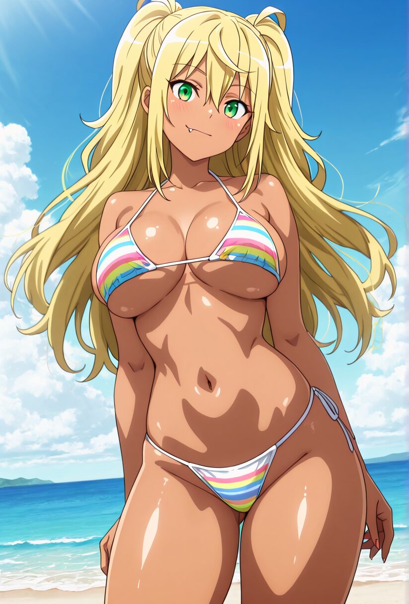 ダンベルの響の水着姿。