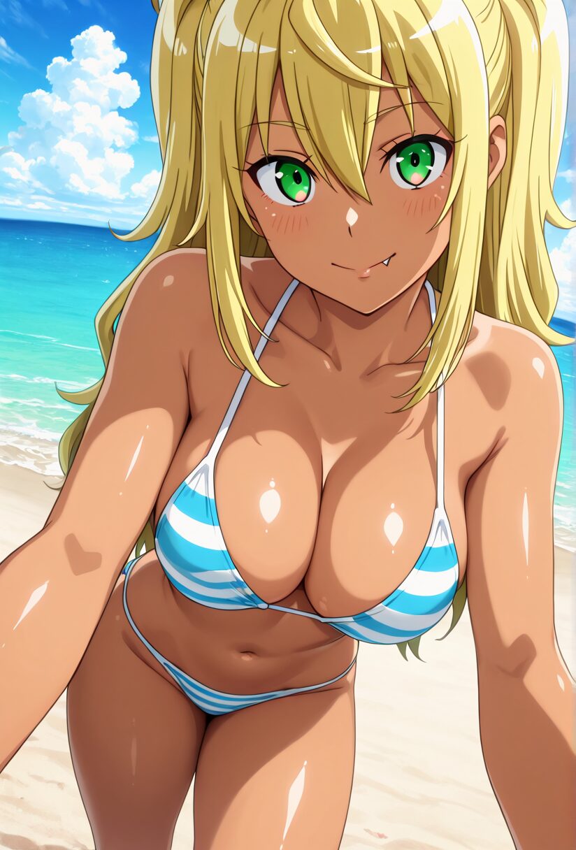 ダンベルの響の水着姿。