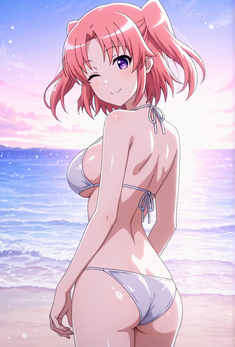 未確認で進行形の夜ノ森小紅の白ビキニ