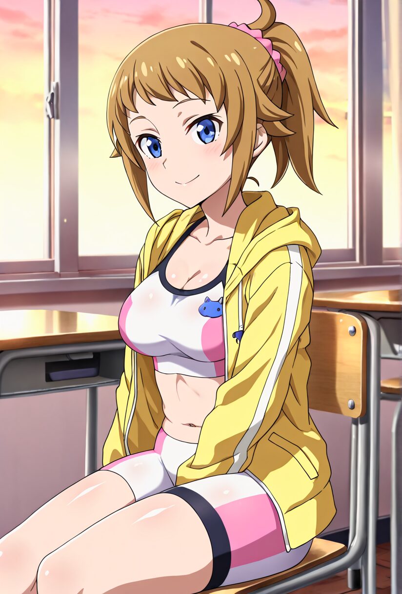 ガンダムビルドファイターズ3のフミナのスパッツ姿