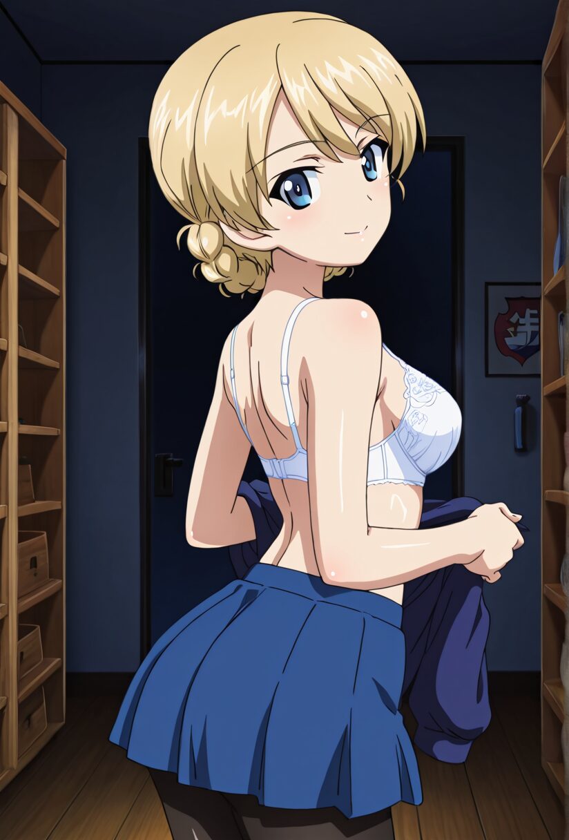 ガールズアンドパンツァーのダージリンが制服を脱ぐ