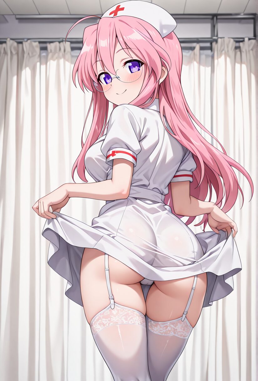 らき☆すたの高良みゆきのナースコスプレエロ画像。