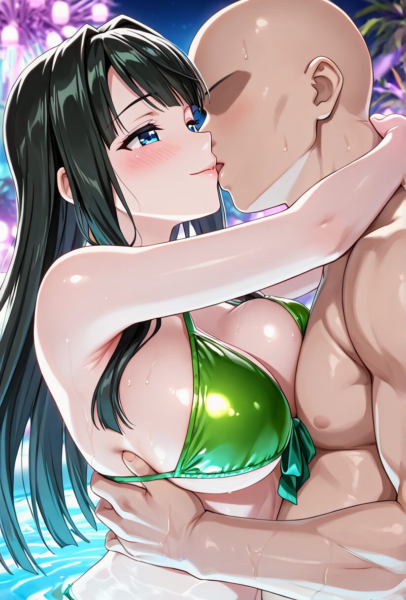 戦国乙女今川ヨシモトがハグしてキスしている