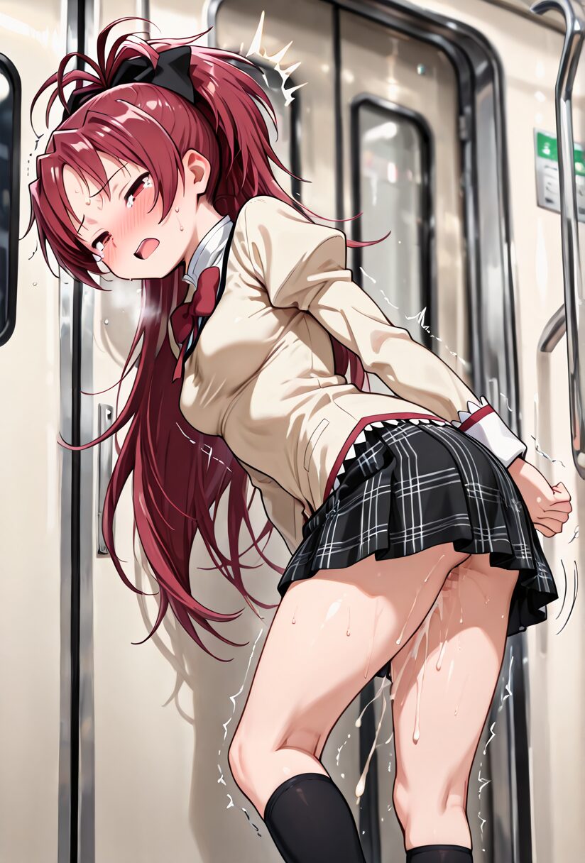 まどマギの佐倉杏子の痴漢エロ画像集 精液がオマンコからあふれている