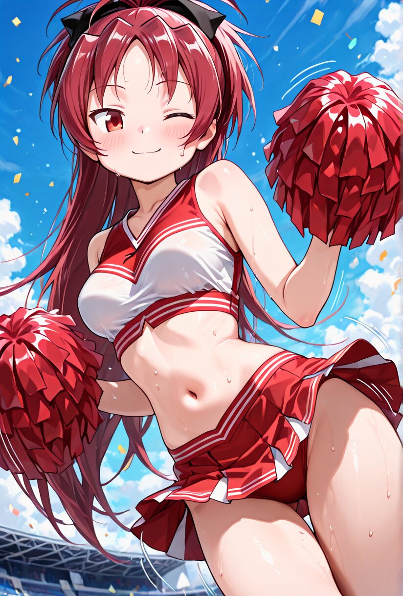 まどマギの佐倉杏子のチアリーダーコスプレ