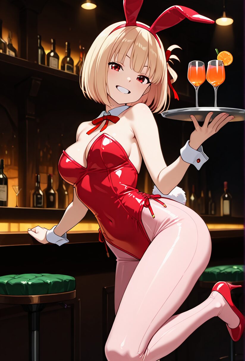 リコリスリコイルの千束バニーガールコスプレエロ画像。