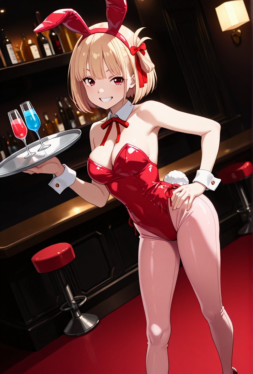リコリスリコイルの千束バニーガールコスプレエロ画像。
