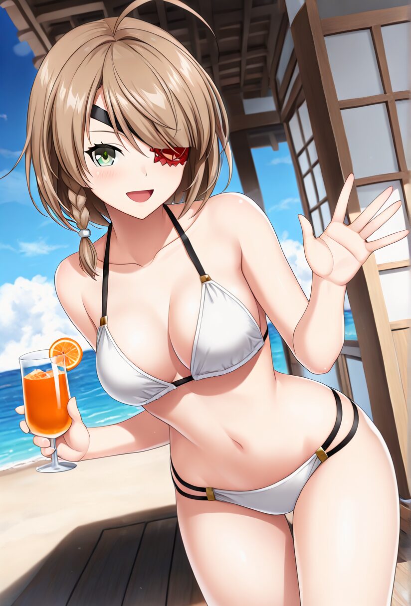 戦国乙女の山本カンスケの白ビキニ
